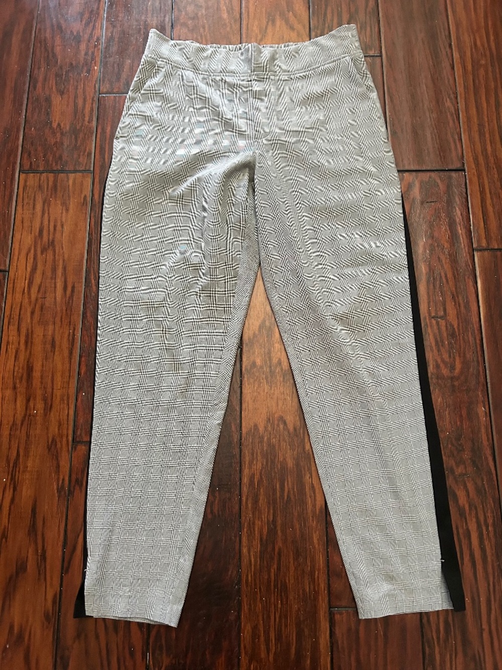 Plaid Athleta Brooklyn Ankle Pant Black/White Pull On Size 6